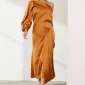Blusa Reta Lisa Nula Manga- REF 326056- COR OCRE